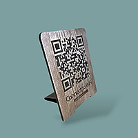 Табличка деревянная с qr-кодом "WiFi" 17х17 см