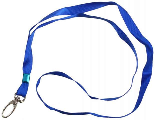 Тесьма для бейджа с карабином Brauberg Badge lanyards 45*1 см, синяя - фото 2 - id-p224488681