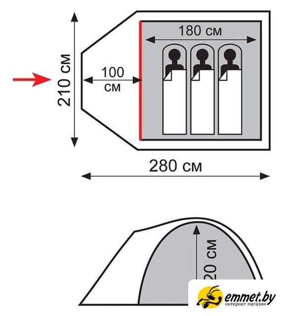 Кемпинговая палатка Totem Indi 3 V2 - фото 2 - id-p224489609