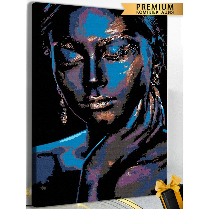 Картина по номерам «Портрет девушки с золотом» холст на подрамнике, 40 × 60 см - фото 1 - id-p224490834