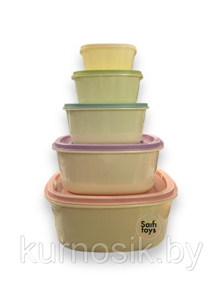 Пластиковые контейнеры для еды 5 штук, 297-515 - фото 2 - id-p224491081