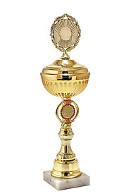 Кубок  на мраморной подставке с крышкой  , высота 41 см, чаша 12 см арт. 428-270-120 КЗ120