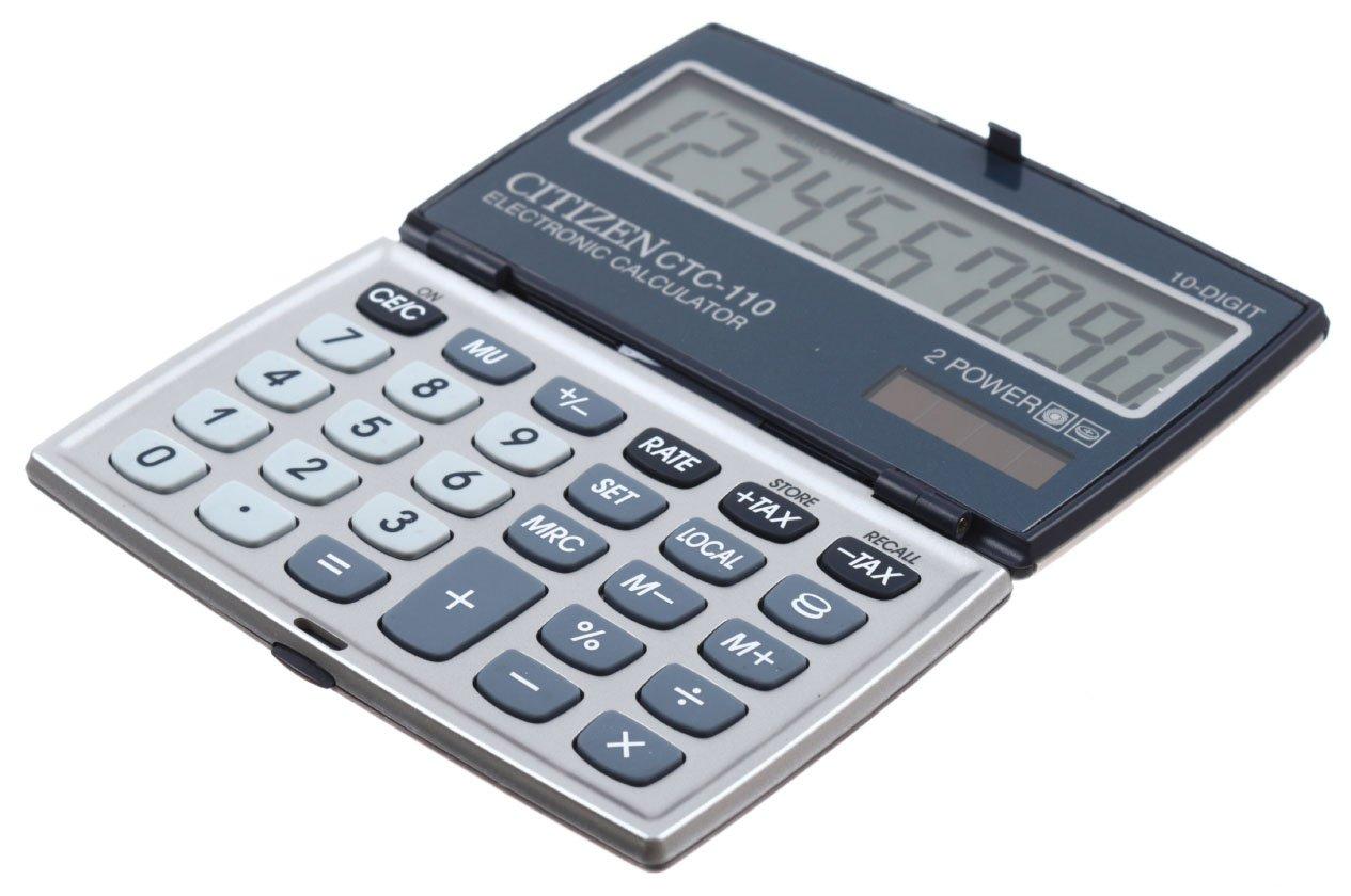 Калькулятор карманный 10-разрядный Citizen CTC-110 серый - фото 1 - id-p224491416
