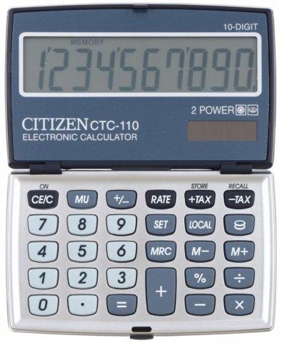 Калькулятор карманный 10-разрядный Citizen CTC-110 серый - фото 4 - id-p224491416