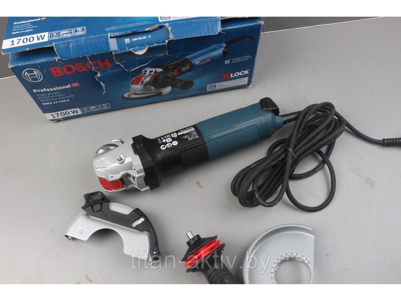 Одноручная углошлифмашина BOSCH GWX 17-125 S в кор. уцененный (0047028681) (1700 Вт, диск 125х22 мм.