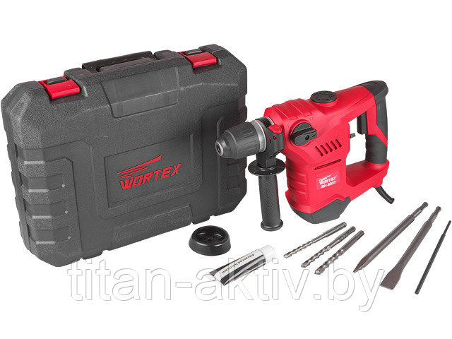 Перфоратор WORTEX RH 3231 в чем. + (2 зубила, 3 сверла) (1200 Вт, 5.0 Дж, 3 реж., патрон SDS-plus, в