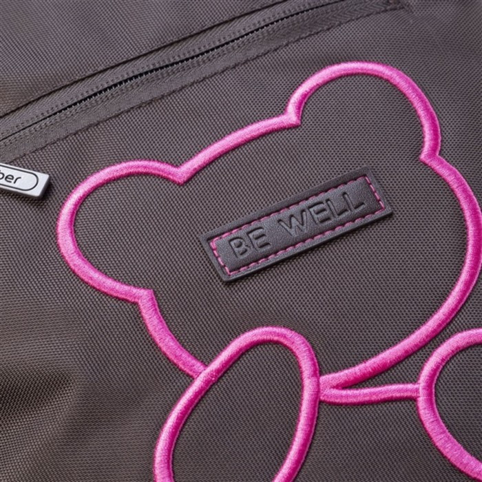 Рюкзак молодёжный, 41 х 30 х 15 см, светоотражающий элемент, Hatber Basic Style "Мой мишка" чёрный/розовый, - фото 6 - id-p224495496