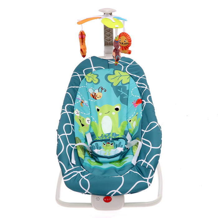 Музыкальная кресло-качалка для новорожденных, цвет бирюзовый - фото 2 - id-p224495577