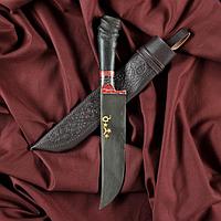 Нож Пчак Шархон - Большой, сайгак, гарда олово гравировка. ШХ-15 (17-19 см)
