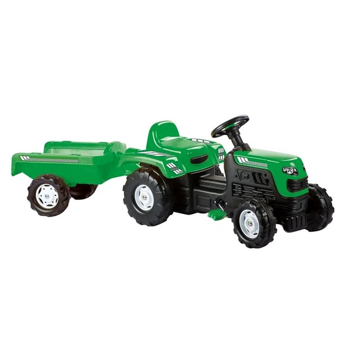 Трактор на педалях с прицепом, цвет зелёный - фото 1 - id-p224495692