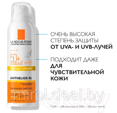 Набор косметики для лица La Roche-Posay Спрей солнцезащитный SPF50+ 200мл+Термальная вода 300мл - фото 5 - id-p224496980