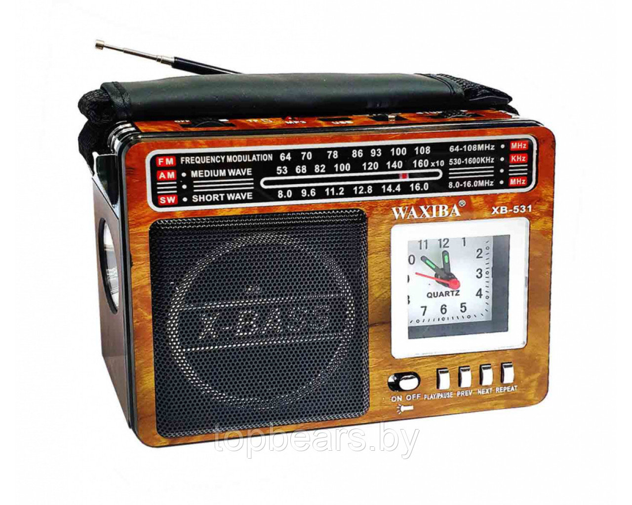 Радиоприемник WAXIBA XB-531C цвет : коричневый,красный - фото 2 - id-p224497607