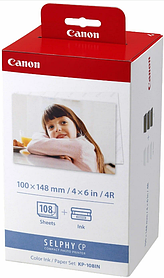 Набор для печати Canon KP-108IN 10x15/108 л. белый для сублимационных принтеров (О), (3115B001 / 8568B001)