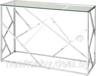 Консольный стол Stool Group Арт Деко 120x40 (прозрачное стекло/сталь серебристый) - фото 1 - id-p224498225