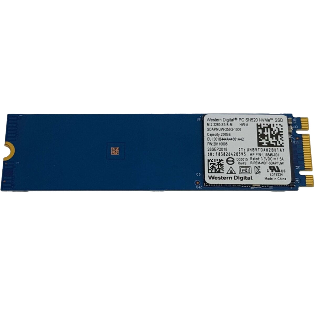 Жесткий диск SSD Western Digital SN520 256GB M.2 2280 NVMe (с разбора) - фото 1 - id-p224498327