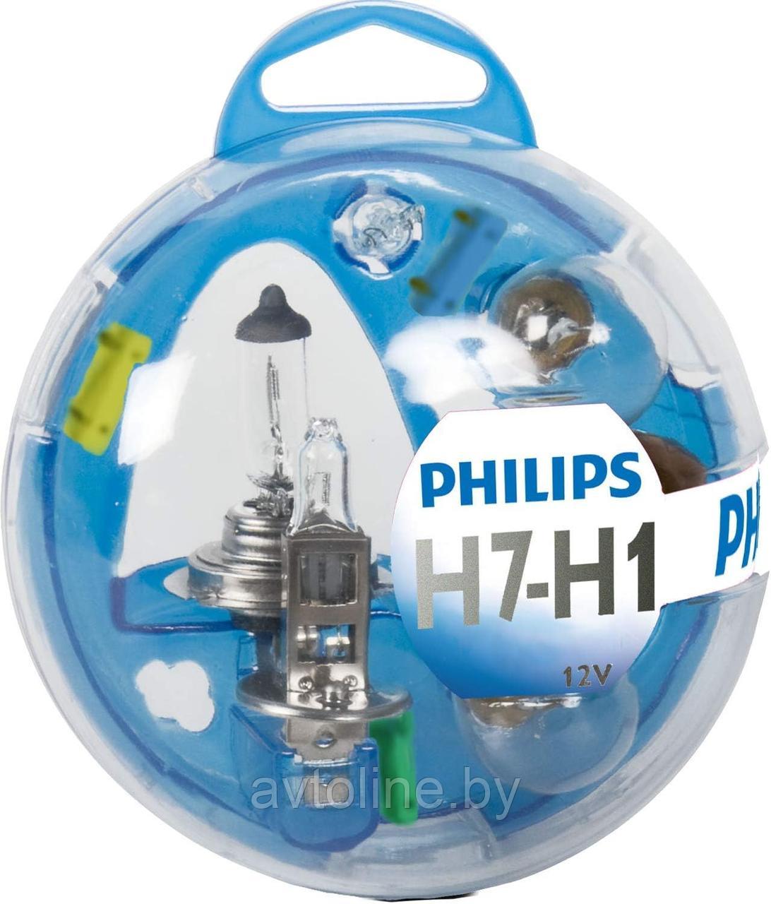 Комплект запасных автомобильных ламп PHILIPS Essential Box H1 / H7 / 55720EBKM - фото 1 - id-p224133185