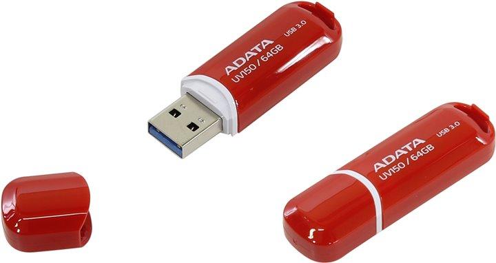 ADATA DashDrive UV150 AUV150-64G-RRD USB3.0 Flash Drive 64Gb - фото 1 - id-p224500140