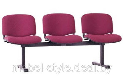 Многоместные секции стульев ИСО-2 блек для посетителей и дома,скамья ISO-2 bleck ткань - фото 2 - id-p121704874