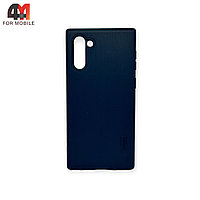 Чехол Samsung Note 10 силиконовый, ребристый, синего цвета, Cherry