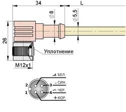 Соединитель с прямой штекерной четырехконтактной частью разъема М12 С21L2,0.6 - фото 2 - id-p224503007