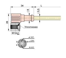 Соединитель с угловой гнездовой четырехконтактной частью разъема М12 С20L2,0.3 - фото 2 - id-p224503021