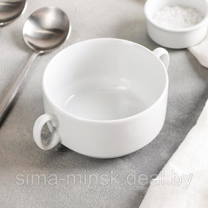 Чашка фарфоровая для бульона «Уют», 300 мл, d=10,6 см, белая - фото 1 - id-p224504320