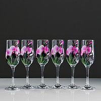 Набор бокалов для шампанского "Орхидея" 6 шт, 180 мл