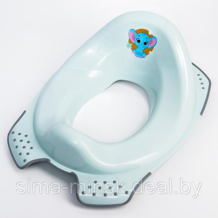 Детская накладка - сиденье на унитаз «Слоник» антискользящая, цвет голубой - фото 1 - id-p224504617
