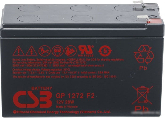 Аккумулятор для ИБП CSB GP1272 28W F2 (12В/7.2 А·ч) - фото 1 - id-p224504916