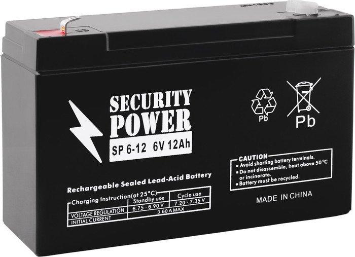 Аккумулятор для ИБП Security Power SP 6-12 F1 (6В/12 А·ч) - фото 1 - id-p224504921
