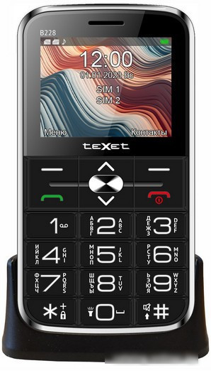 Кнопочный телефон TeXet TM-B228 (черный) - фото 1 - id-p224504860