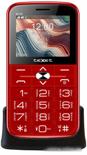 Кнопочный телефон TeXet TM-B228 (красный) - фото 1 - id-p224504861