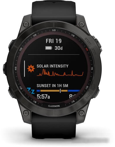 Умные часы Garmin Fenix 7 Sapphire Solar 47 мм (серый карбон/черный) - фото 2 - id-p224504958