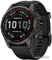 Умные часы Garmin Fenix 7S Sapphire Solar 42 мм (серый карбон/черный)