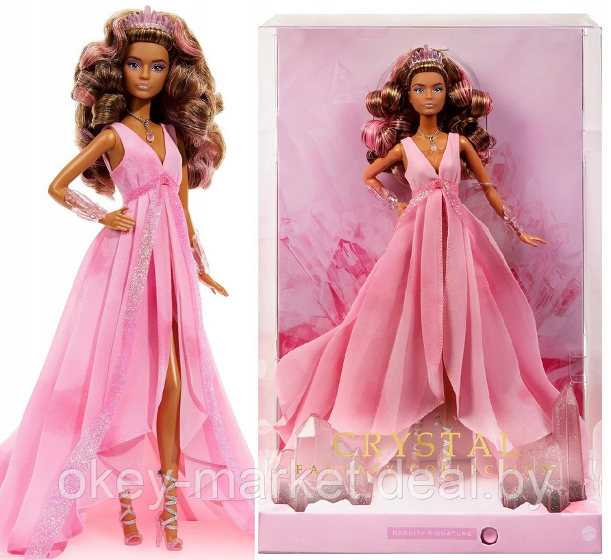Коллекционная кукла Barbie Crystal Fantasy Collection Rose Quartz Doll 2022, HCB95 - фото 1 - id-p224505318
