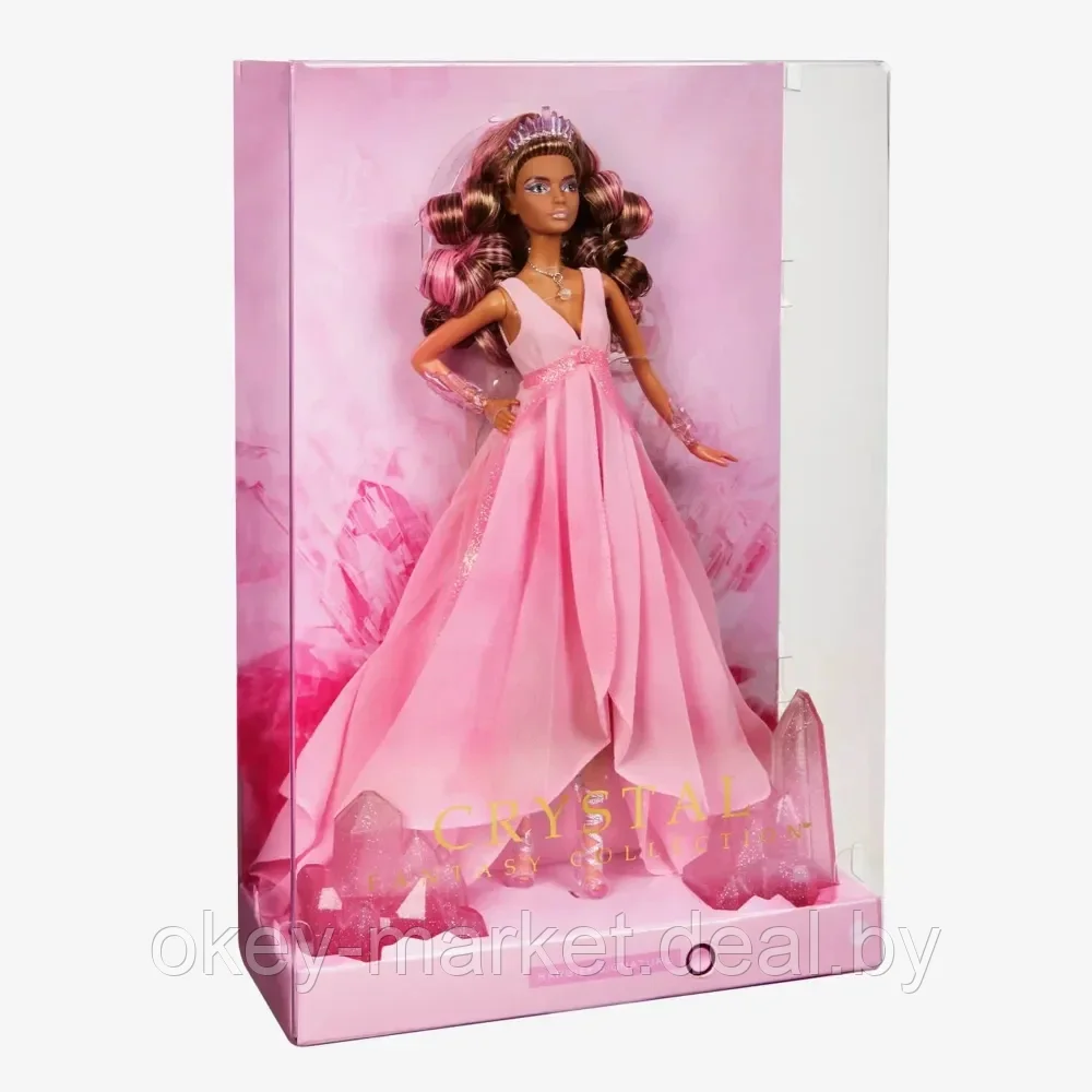 Коллекционная кукла Barbie Crystal Fantasy Collection Rose Quartz Doll 2022, HCB95 - фото 3 - id-p224505318
