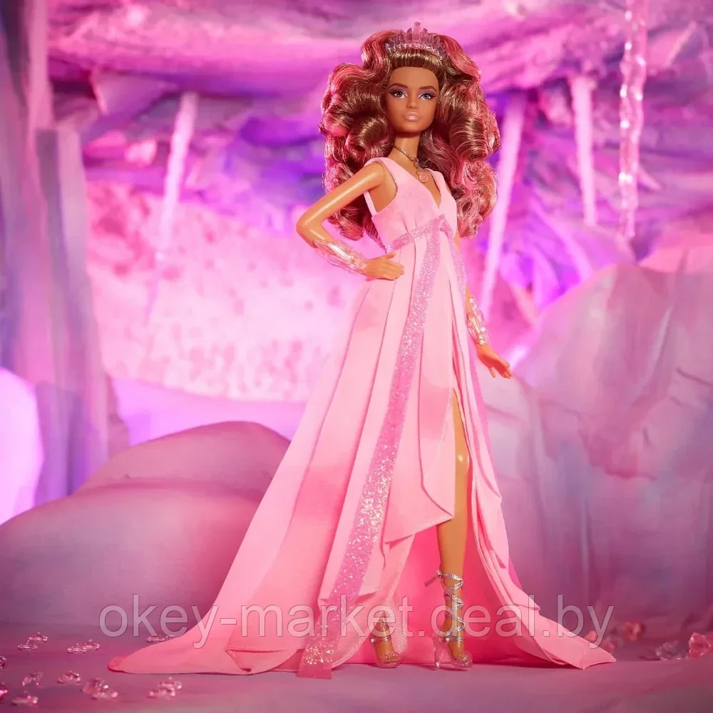 Коллекционная кукла Barbie Crystal Fantasy Collection Rose Quartz Doll 2022, HCB95 - фото 4 - id-p224505318