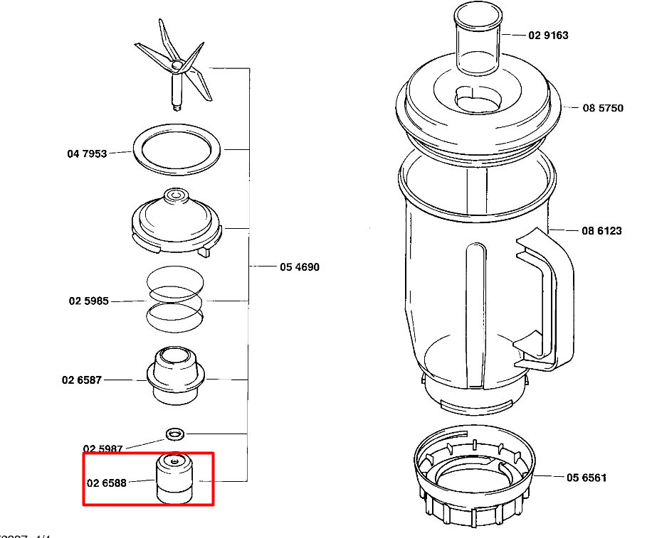 Захват-сцепление основания блендера для кухонного комбайна Bosch MUM46/48 00026588 - фото 6 - id-p203207283