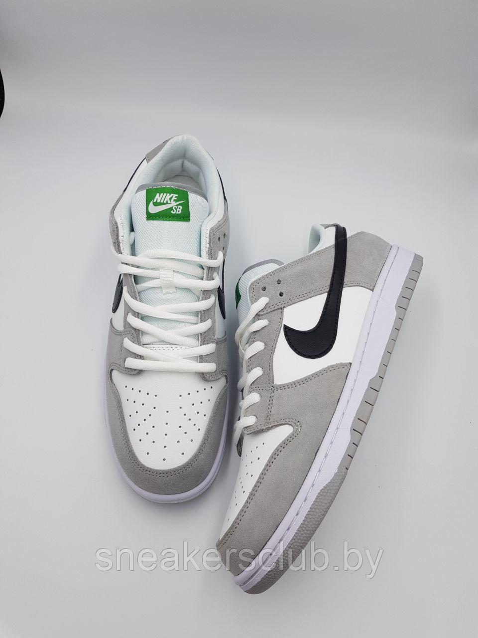 Кроссовки мужские Nike SB / подростковые Nike SB серо-чёрно-белые/большие размеры - фото 4 - id-p201282310