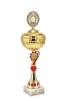 Кубок "Гелиос" на мраморной подставке с крышкой , высота 40 см, чаша 10 см арт. 426-270-100 КЗ100
