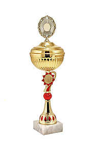 Кубок "Гелиос" на мраморной подставке с крышкой , высота 42 см, чаша 12 см арт. 426-280-120 КЗ120