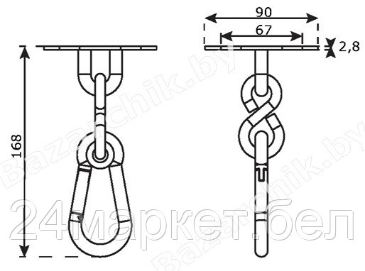 Подвес для качелей Indoor KBT - оцинкованный KBT 816.002.010.001 - фото 3 - id-p224508523