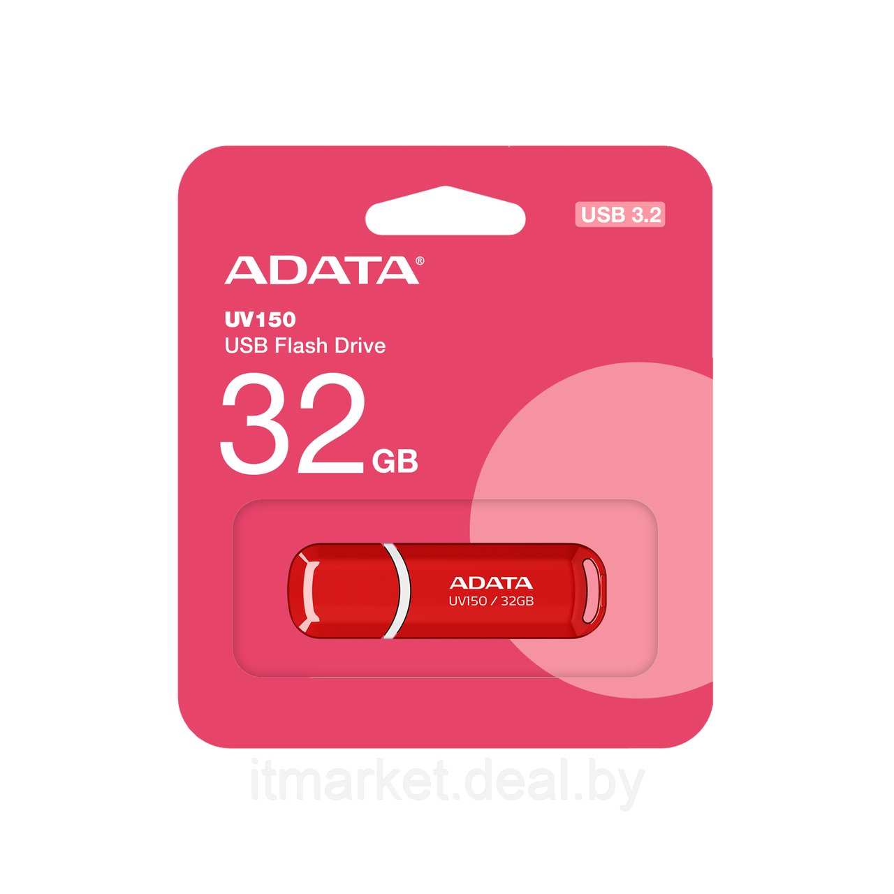 Usb flash disk 32Gb A-Data DashDrive UV150 Red (AUV150-32G-RRD) - фото 2 - id-p224507626