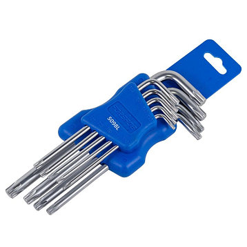 Набор ключей TORX Г-образных длинных 9пр. (Т10, Т15, Т20, Т25, Т27, Т30, Т40, Т45, Т50)в пластиковом держателе, фото 2