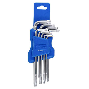 Набор ключей TORX Г-образных длинных 9пр. (Т10, Т15, Т20, Т25, Т27, Т30, Т40, Т45, Т50)в пластиковом держателе, фото 2