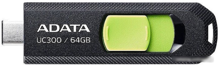 USB Flash ADATA UC300 64GB (черный/зеленый) - фото 1 - id-p224511024