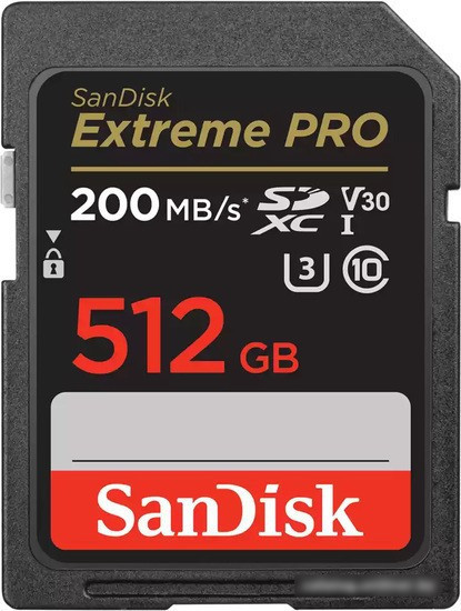 Карта памяти SanDisk Extreme PRO SDXC SDSDXXD-512G-GN4IN 512GB - фото 1 - id-p224511071
