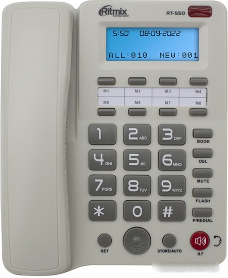 Проводной телефон Ritmix RT-550 (белый) - фото 1 - id-p224510759
