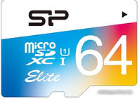 Карта памяти Silicon-Power Elite microSDXC SP064GBSTXBU1V21SP 64GB (с адаптером)