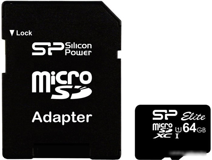 Карта памяти Silicon-Power microSDXC Elite UHS-1 (Class 10) 64 GB (SP064GBSTXBU1V10-SP) - фото 1 - id-p224511094